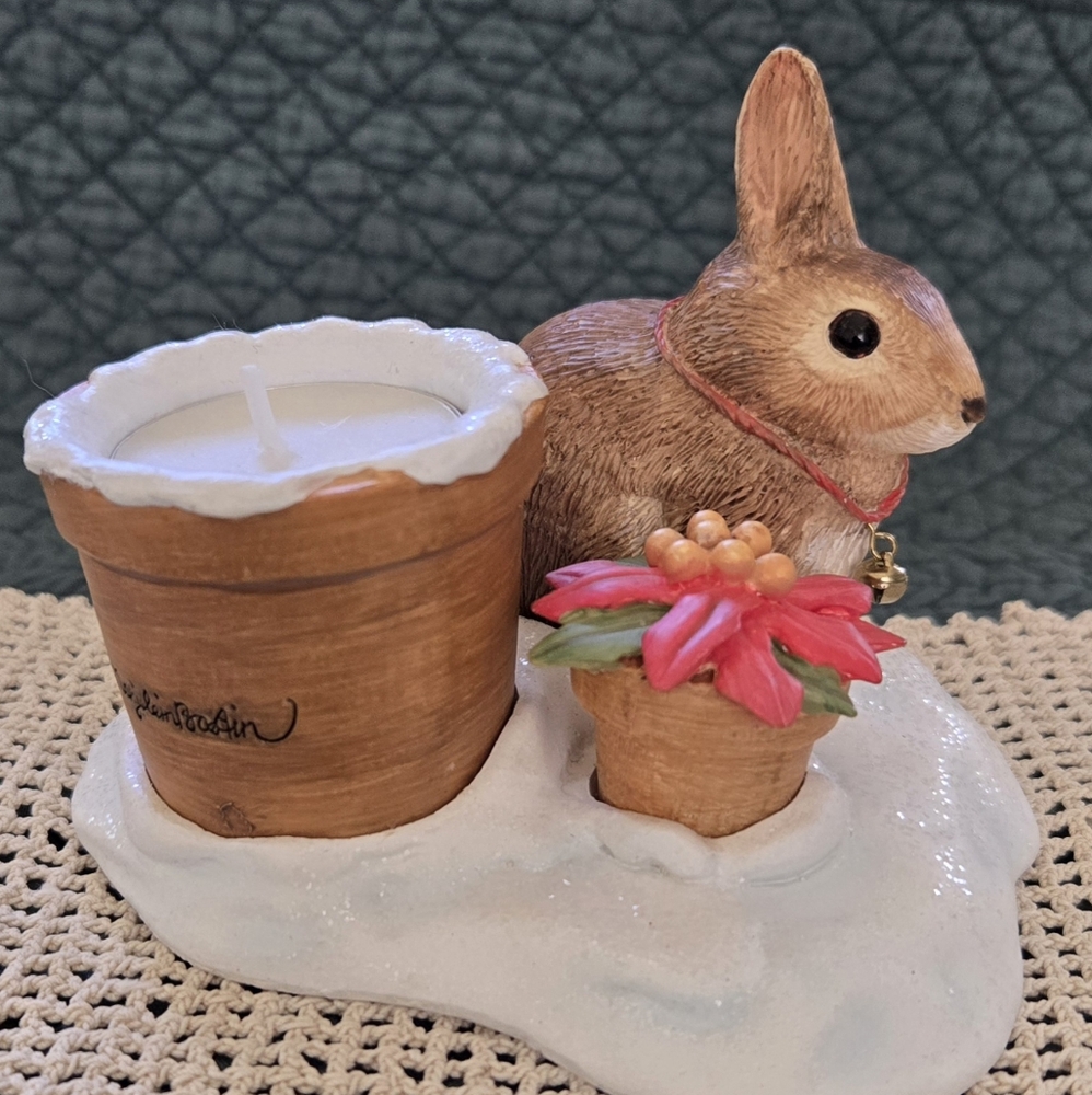 Marjolein Bastin Natures Sketchbook Holiday Rabbit Tea light Holder